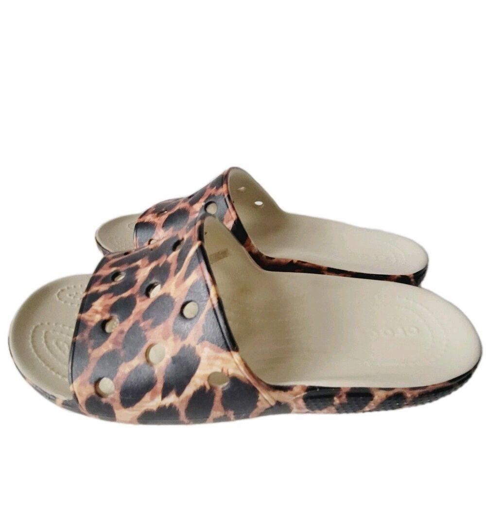 Crocs Classic Animal Print Remix Slide Sandals Size W12 M10